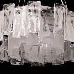 Люстра круглая с подвесными прямоугольными пластинами из стекла Glacier Panels варинант исполнения - 7 | Loft Concept в Ульяновске