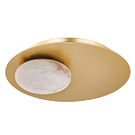 Бра с овальным основанием золотого цвета  и плафоном из алебастра Shaw Lighting варинант исполнения - 1 | Loft Concept в Ульяновске