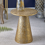 Журнальный столик с конусообразной основой и текстурной поверхностью золотого цвет Ethnic Metal варинант исполнения - 3 | Loft Concept в Ульяновске