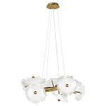 Люстра подвесная круглая с ветвистыми бронзовыми элементами и стеклянными рифлеными дисками Textured Glass Chandelier варинант исполнения - 1 | Loft Concept в Ульяновске