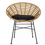 Стул круглый с ротанговым плетением Round Wicker Stool варинант исполнения - 2 | Loft Concept в Ульяновске