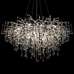 Люстра подвесная с прозрачными стеклянными подвесками в форме капель Диаметр 100 см Droplet Chandelier варинант исполнения - 19 | Loft Concept в Ульяновске