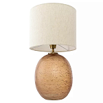 Настольная лампа с тканевым бежевым абажуром на овальном основании Beige Lampshade on Oval Base варинант исполнения - 2 | Loft Concept в Ульяновске