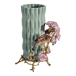 Ваза с птицами и цветами из фарфора с бронзовыми элементами Garden of Eden варинант исполнения - 4 | Loft Concept в Ульяновске