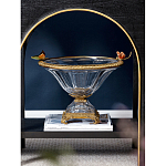 Чаша из прозрачного стекла с бронзовым рельефным ободком Eden Garden варинант исполнения - 2 | Loft Concept в Ульяновске