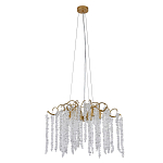 Люстра подвесная с изогнутыми золотистыми элементами и хрустальными подвесками FAIRYTREE Light варинант исполнения - 1 | Loft Concept в Ульяновске