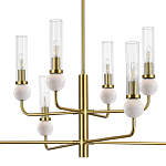 Люстра с 8-ю плафонами в форме стеклянных трубок и мраморных декоративных элементов Montreal варинант исполнения - 6 | Loft Concept в Ульяновске