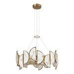 Люстра круглая с полукруглыми плафонами из искусственного алебастра в бронзовой оправе Marbella варинант исполнения - 5 | Loft Concept в Ульяновске