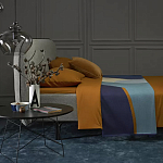 Плед из хлопка синего цвета с абстрактным принтом Elysian Flow Ocean варинант исполнения - 6 | Loft Concept в Ульяновске