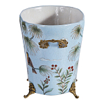 Кашпо из голубого фарфора с бронзовыми элементами Blue Garden варинант исполнения - 2 | Loft Concept в Ульяновске