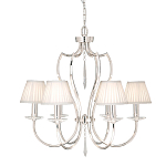 Люстра цвета никель с 6-ю лампами и стеклянными подвесками Elstead Lighting варинант исполнения - 3 | Loft Concept в Ульяновске