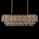 Люстра овальная каскадная с подвесками в форме колец Galaxy of Light варинант исполнения - 1 | Loft Concept в Ульяновске