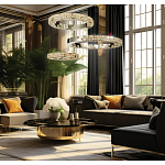 Люстра из 3-х колец с мозаичным хрустальным оформлением Sparks of Crystal варинант исполнения - 2 | Loft Concept в Ульяновске