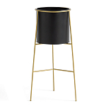 Кашпо из металла и латуни Elegance Elevated Planters черное варинант исполнения - 1 | Loft Concept в Ульяновске