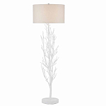 Торшер белый с цилиндрическим абажуром и каркасом в виде дерева Branched Tree варинант исполнения - 1 | Loft Concept в Ульяновске