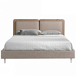 Кровать двуспальная серая с изголовьем из экокожи и ткани Modern Look варинант исполнения - 3 | Loft Concept в Ульяновске