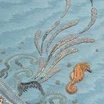 Обои с вышивкой ручной работы Amami Waves Moonbeam colourway on silk moire варинант исполнения - 3 | Loft Concept в Ульяновске