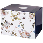 Чайный сервиз из фарфора темно-синий с рисунком цветов на 6 персон 14 предметов 300 мл Garden Whisper Porcelain Set  варинант исполнения - 4 | Loft Concept в Ульяновске