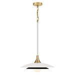 Подвесной светильник с плафоном в форме плоского купола и белой шарообразной лампой Eurofase варинант исполнения - 9 | Loft Concept в Ульяновске