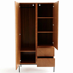 Шкаф с геометрическим рисунком на дверцах Anders Dark Wood варинант исполнения - 3 | Loft Concept в Ульяновске