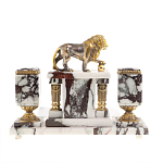 Настольный письменный набор из мрамора с декором в виде льва в подарочной упаковке Marble Accessory варинант исполнения - 4 | Loft Concept в Ульяновске