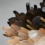 Люстра кргулая светодиодная из дымчатых и прозрачных необработанных кристаллов Raw Crystal варинант исполнения - 1 | Loft Concept в Ульяновске