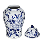 Ваза с крышкой и синим цветочным узором Blue & White Ornament  варинант исполнения - 2 | Loft Concept в Ульяновске