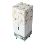 Тумба белая с рисунком Tall Forest Ok White варинант исполнения - 3 | Loft Concept в Ульяновске