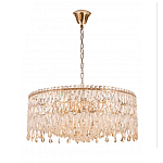 Люстра круглая с хрустальными подвесками на золотистом каркасе Roul Crystal Light варинант исполнения - 8 | Loft Concept в Ульяновске