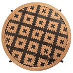 Круглый кофейный стол с плетеной столешницей и полкой Norberta Wicker Coffee Table варинант исполнения - 2 | Loft Concept в Ульяновске