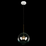 Подвесной светильник с прозрачным бирюзовым стеклянными плафоном и золотыми деталями Диаметр 30 Giopato & Coombes варинант исполнения - 2 | Loft Concept в Ульяновске