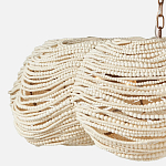 Круглая люстра волнистой формы с декором из круглых деревянных бусин White Wooden Beads Chandelier L варинант исполнения - 3 | Loft Concept в Ульяновске