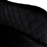 Барный стул со спинкой и подлокотниками на 4-х металлических ножках Douglas Rhombus Черный Велюр варинант исполнения - 3 | Loft Concept в Ульяновске