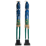 Комплект из 2-х деревянных статуэток Asmat Statuettes Blue Green варинант исполнения - 4 | Loft Concept в Ульяновске