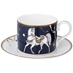 Чайный набор из фарфора с изображением лошадей на 6 персон 12 предметов Porcelain Horse Set варинант исполнения - 1 | Loft Concept в Ульяновске