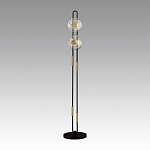 Торшер с 2-мя прозрачными стеклянными плафонами и золотистыми декоративными вставками Virelia варинант исполнения - 3 | Loft Concept в Ульяновске