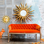 Зеркало-солнце круглое с золотыми с лучами Rays of Peace варинант исполнения - 2 | Loft Concept в Ульяновске