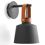 Черное матовое бра с декором под кожу Chestery варинант исполнения - 1 | Loft Concept в Ульяновске