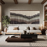 Пейзаж из нитей Макраме Wall decor Black and White Landscape варинант исполнения - 1 | Loft Concept в Ульяновске