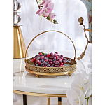 Блюдо круглое с ручкой и голубым фарфоровым дном с цветочным рисунком Blue Garden варинант исполнения - 4 | Loft Concept в Ульяновске