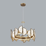 Люстра круглая с полукруглыми плафонами из искусственного алебастра в бронзовой оправе Marbella варинант исполнения - 7 | Loft Concept в Ульяновске