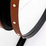 Зеркало овальное в металлической раме с кожаной отделкой Loft in Reflection варинант исполнения - 3 | Loft Concept в Ульяновске