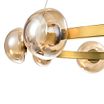 Люстра подвесная светодиодная с 9-ю круглыми плафонами коньячного цвета Iona Chandelier Brass  варинант исполнения - 2 | Loft Concept в Ульяновске