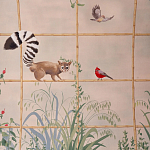 Обои ручная роспись Trellised Menagerie Standard colourway on scenic paper варинант исполнения - 1 | Loft Concept в Ульяновске