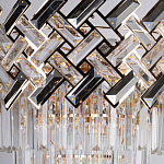 Люстра многоярусная с переплетенными металлическими элементами черного и золотого цвета и прозрачными хрустальными подвесками Empire Chandelier Crystal варинант исполнения - 6 | Loft Concept в Ульяновске