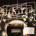 Люстра золотая из пересекающихся прямоугольных элементов Thin Intersecting Rectangles варинант исполнения - 4 | Loft Concept в Ульяновске