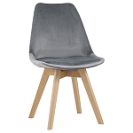 Стул с мягким велюровым сиденьем Arvika Grey варинант исполнения - 1 | Loft Concept в Ульяновске