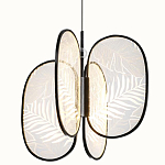 Люстра с гравировкой на акриловых плафонах Gravyura Black D 50 см варинант исполнения - 1 | Loft Concept в Ульяновске