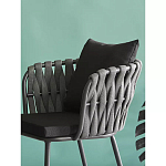 Стул мягкий с декором в виде плетеных лент на спинке и подлокотниках Semicircular Chair Decorated with Ribbons варинант исполнения - 3 | Loft Concept в Ульяновске