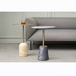 Кофейный столик круглый из мрамора серый Reliable Foundation варинант исполнения - 5 | Loft Concept в Ульяновске